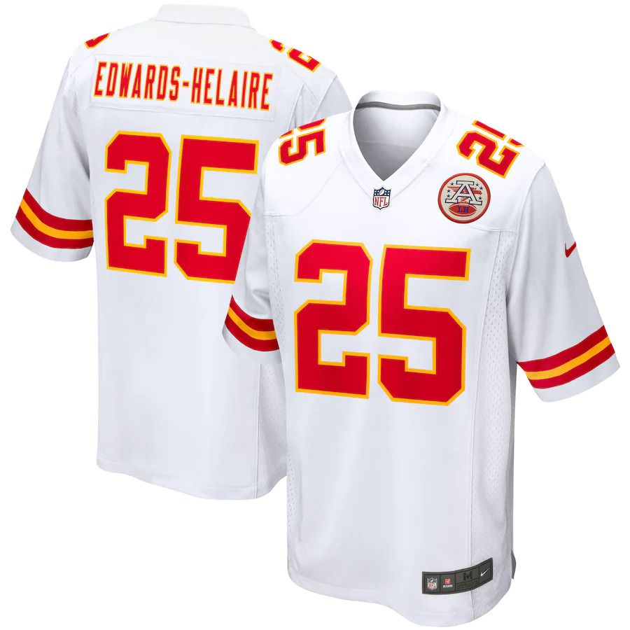 Men Kansas City Chiefs #25 Clyde Edwards-Helaire Nike White Game NFL Jersey